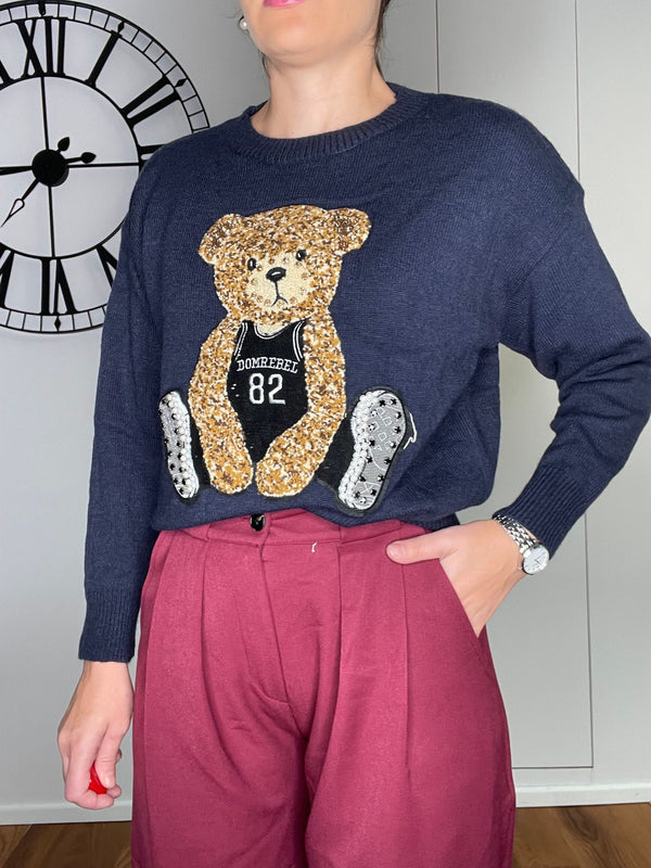 MAGLIONE "TEDDY" BLU BODINERO