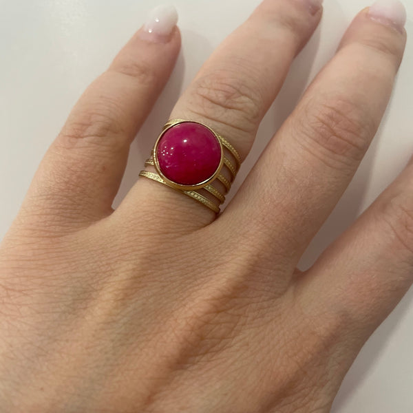 Anello"Pietra Fuxia"