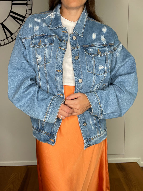 GIUBBINO IN DENIM OVERSIZE