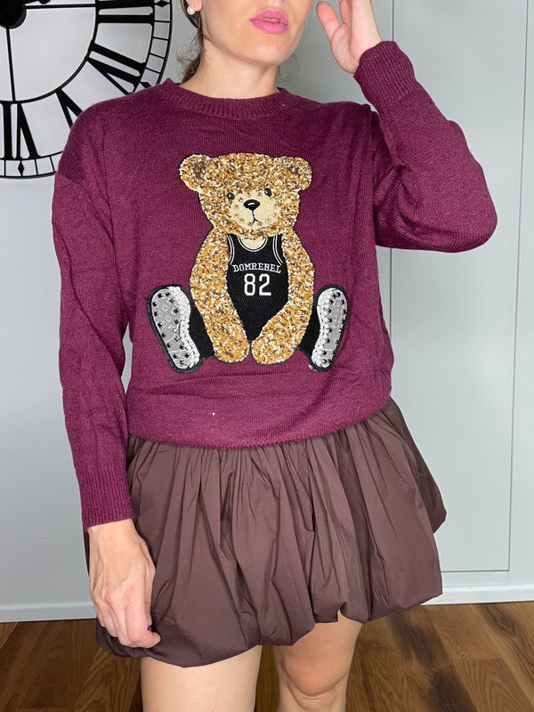 MAGLIONE "TEDDY" BORDEAUX BODINERO